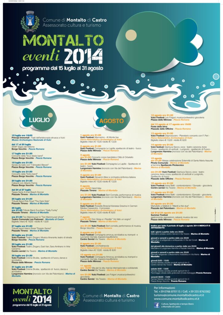 Montalto Eventi 2014 – Programma dal 15 luglio al 31 agosto