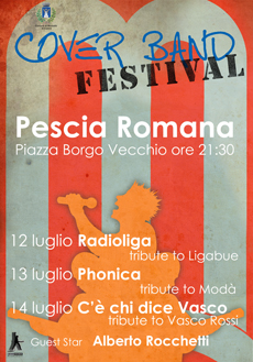 "Cover Band Festival": dal 12 al 14 luglio a Pescia Romana