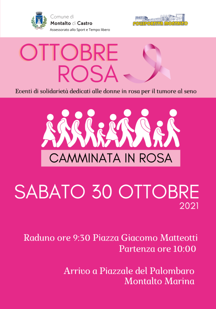 Il 30 ottobre la “Camminata in Rosa” dedicata alla prevenzione del tumore al seno